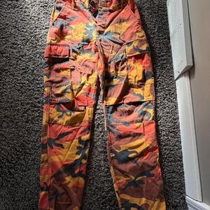 Orange Camouflage Cargo Pants